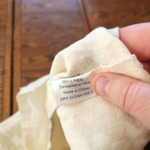 HEVRON MILA Linen Ivory Cropped Open Back Top Sz Medium - Picture 7 of 8